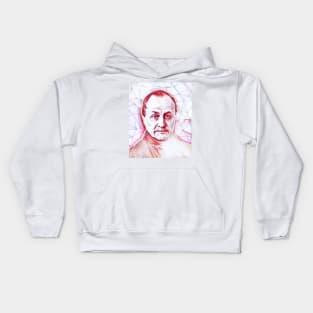 Auguste Comte Portrait | Auguste Comte Artwork | Line Art Kids Hoodie